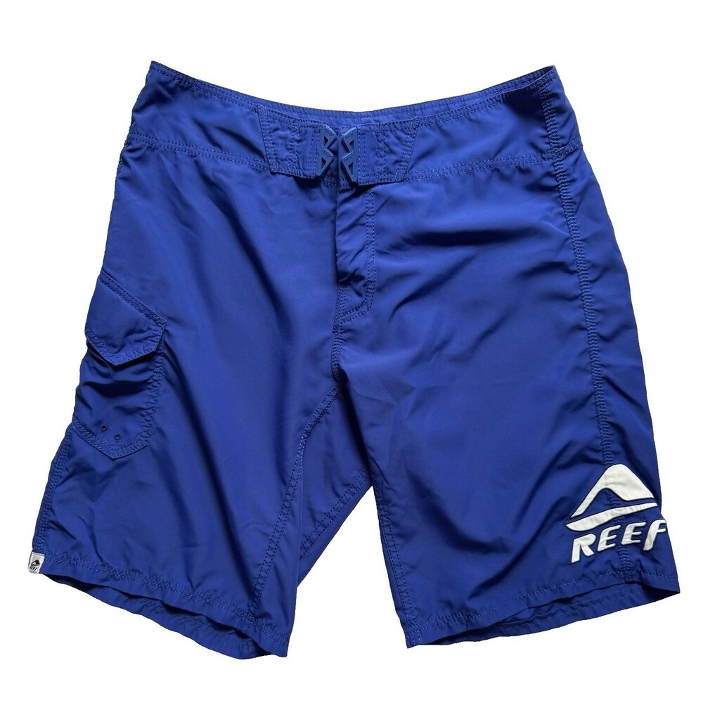 Vintage Reef Clean Break Boardshorts Men 36 Blue Y2K Surf Swim Trunks RF-00A160